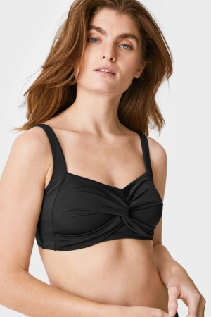 Black C&A Non-wired Mastectomy Bikini Swimwear | 493-ZEYOQJ