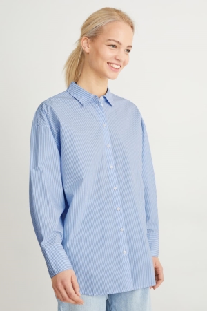 Blue / White C&A Striped Blouses | 938-MSUYTB