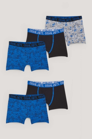 Dark Blue C&A Multipack Of 5 Organic Cotton Underwear | 601-QLWKIJ