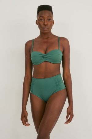 Dark Green C&A Bikini Bottoms High Rise Swimwear | 859-CPLXWI
