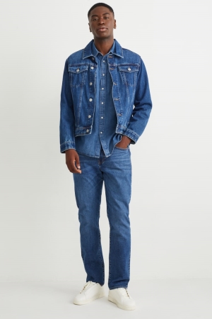 Denim Blue C&A Straight Lycra® Jeans | 739-ZUGYSK