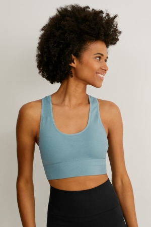 Turquoise C&A Sports Bra Yoga One Size Fits More Underwear | 014-ULNHVR