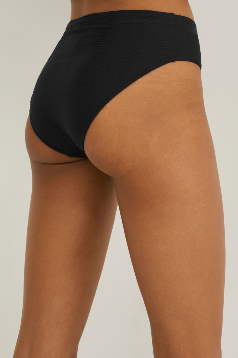 Black C&A Bikini Bottoms Mid-rise Lycra® Xtra Life™ Swimwear | 631-FGOBIA