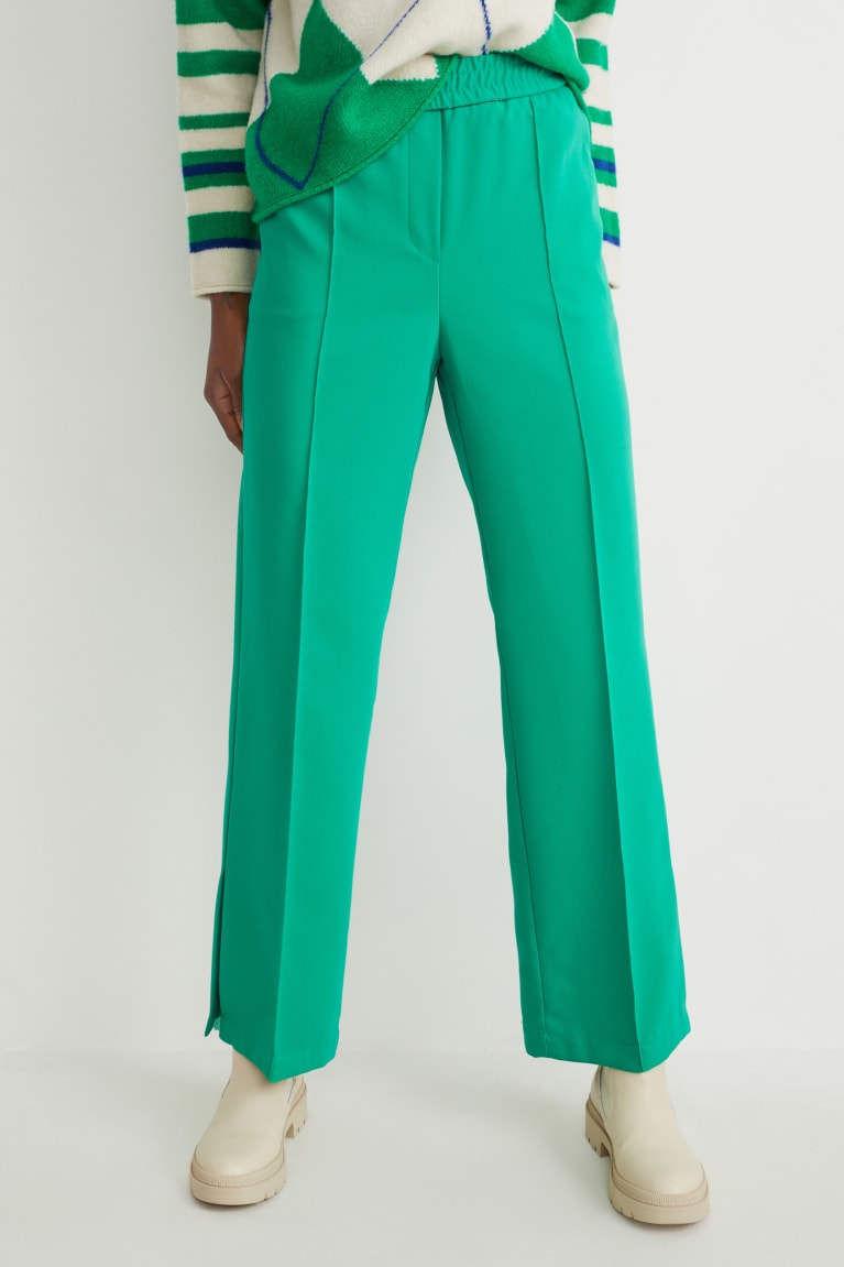 Green C&A Cloth High Waist Straight Fit Recycled Trousers | 123-XIJEDT