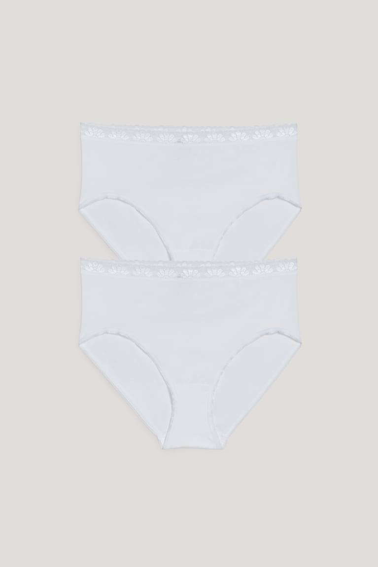 White C&A Speidel Multipack Of 2 Briefs Organic Cotton Underwear | 376-AKTREO